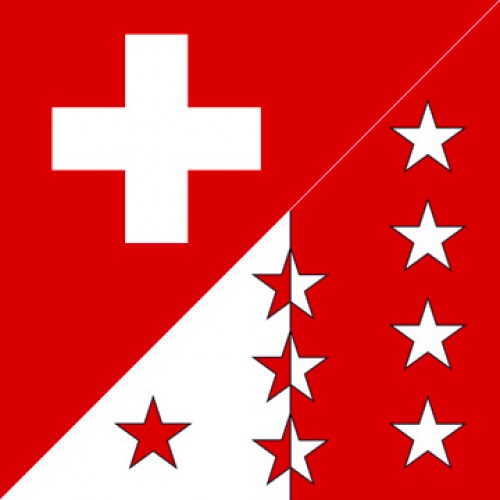 Flagge Fahne Schweiz Kanton Wallis Hissflagge 120 x 120 cm 