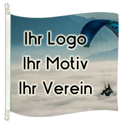 Fahne mit ihrem Motiv